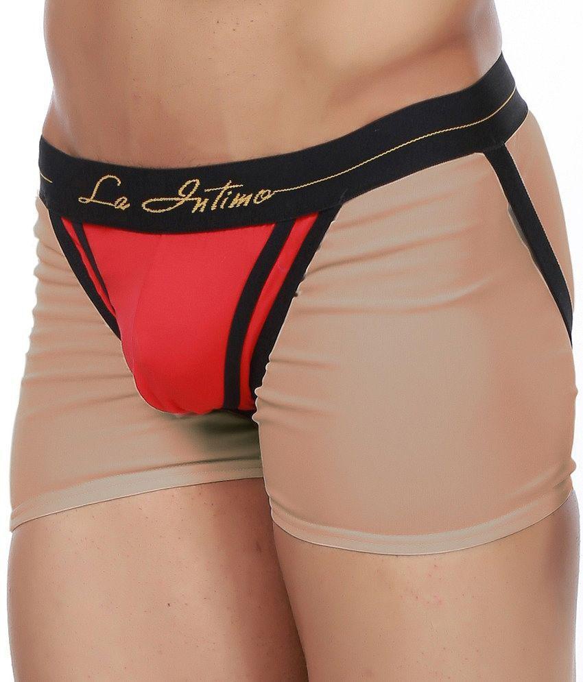 Premium Men La Intimo - Red Cotton Mens Thongs ( Pack of 1 ) - L 2025 at ShopCircuit | ONDC