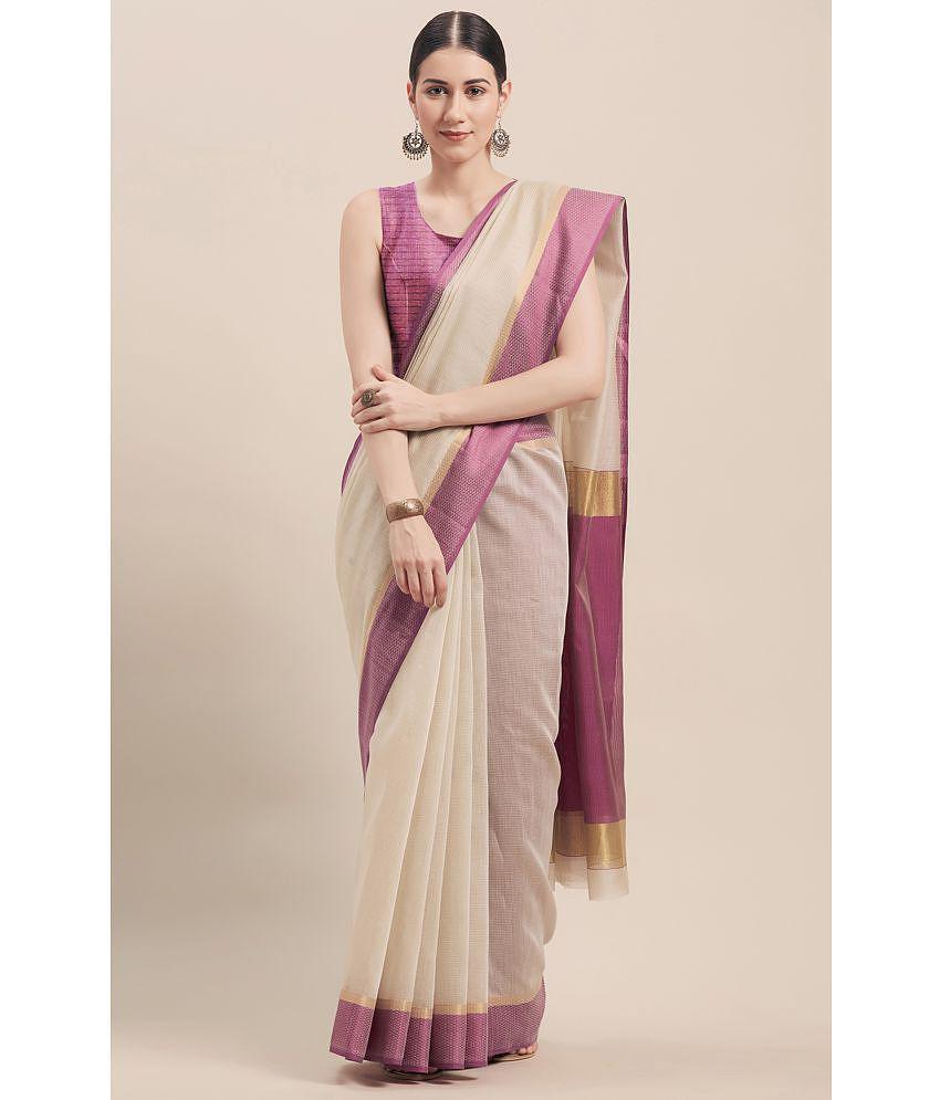 Rajnandini - Purple Cotton Saree With Blouse Piece ( Pack of 1 ) - Purple