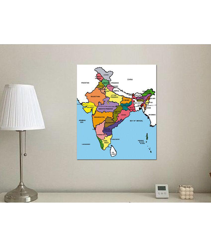 Photojaanic India Map Poster Paper Wall Poster Without Frame