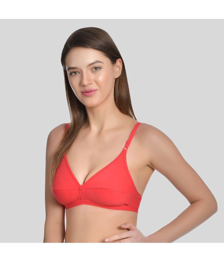 AIMLY - Maroon Cotton Non Padded Womens Everyday Bra ( Pack of 3 ) - None