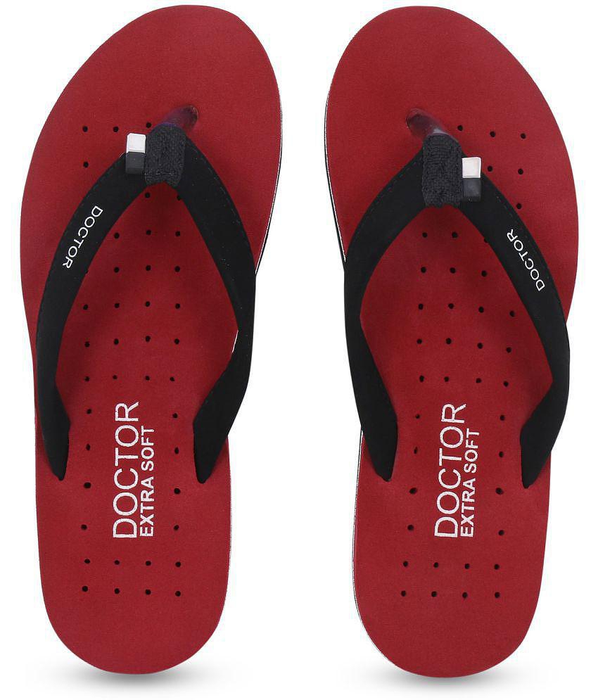 DOCTOR EXTRA SOFT - Maroon Women''s Thong Flip Flop - None