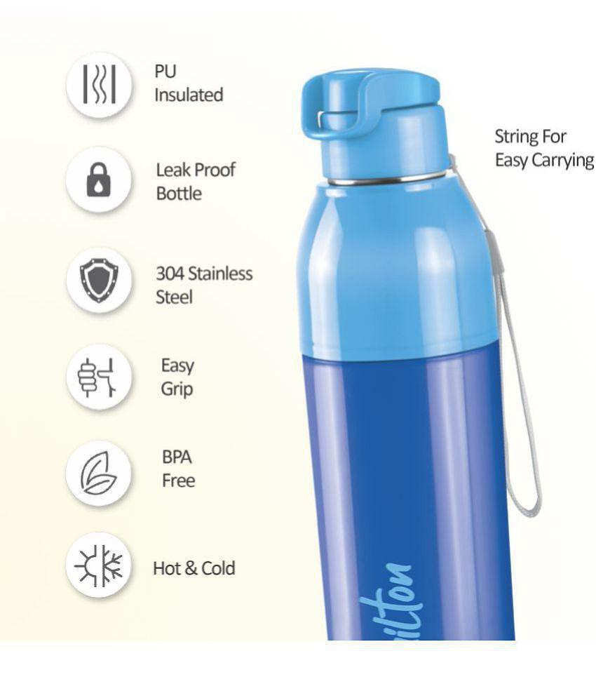 Milton - STEEL CONVEY 600,BLU Blue School Water Bottle 520 mL ( Set of 1 ) - Blue