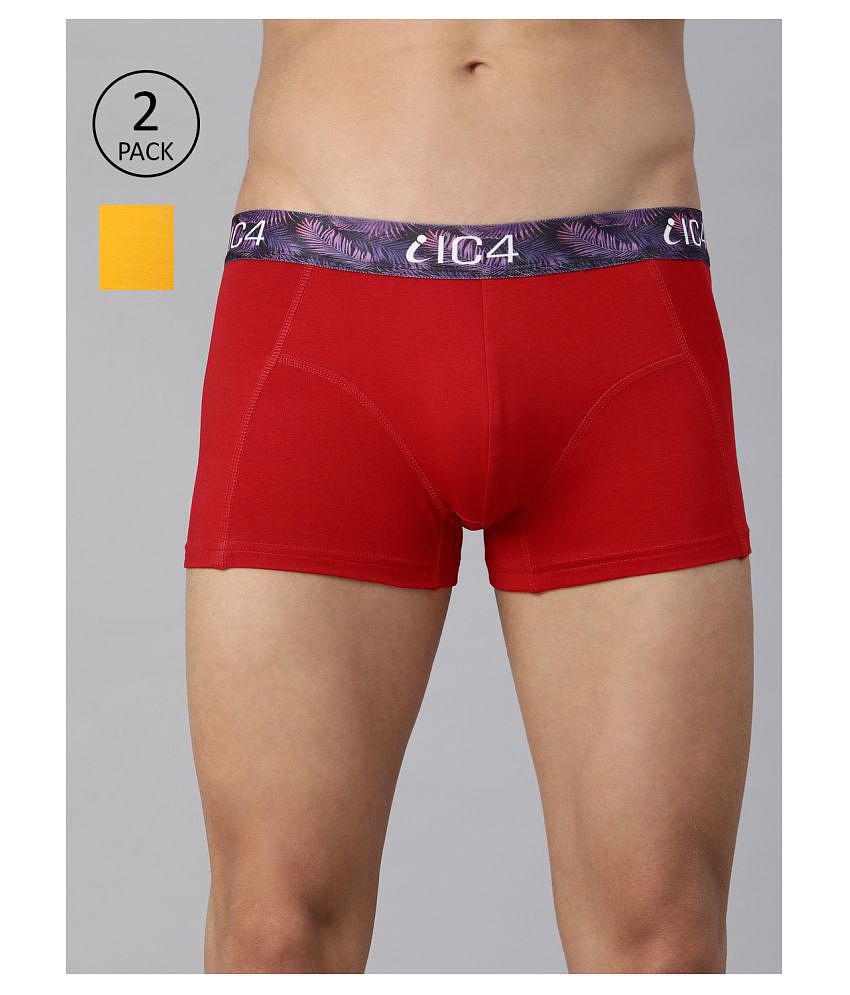 IC4 - Multicolor Cotton Blend Men's Trunks ( Pack of 2 ) - S