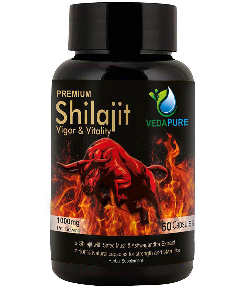 Vedapure Premium Shilajit for Stamina, Power -Men & Women - 60 Cap