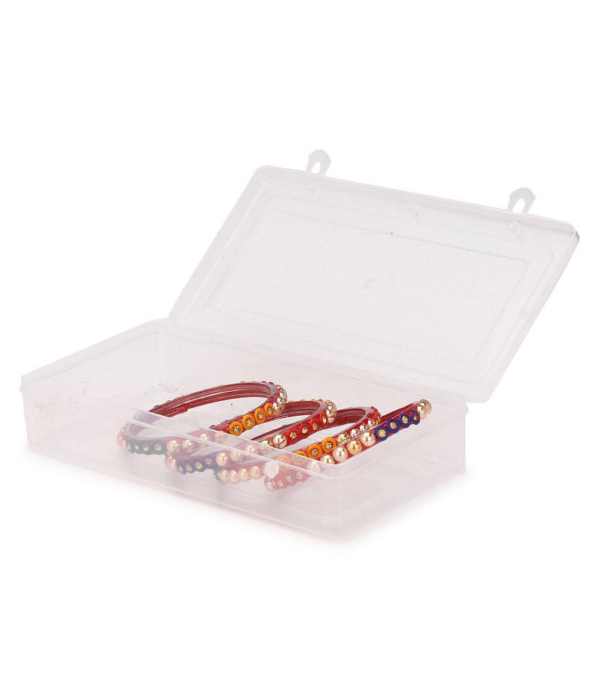 Premium Men Party Glass Bangle Set Ornamented With Beads For Spaical Look (Pack Of 4 Multi Shini