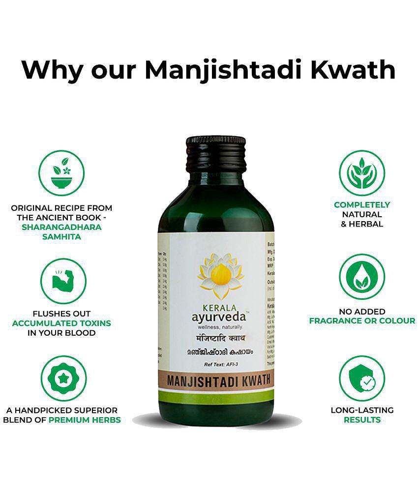 Kerala Ayurveda Manjishtadi Kwath 200 Ml, Natural Blood Purifier, For Clear, Healthy Skin,100% Ayurvedic