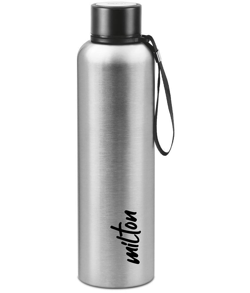 Milton Aura 1000 Thermosteel Bottle, 1.05 Litre, Silver | 24 Hours Hot and Cold | Easy to Carry | Rust & Leak Proof | Tea | Coffee | Office| Gym | Home | Kitchen | Hiking | Trekking | Travel