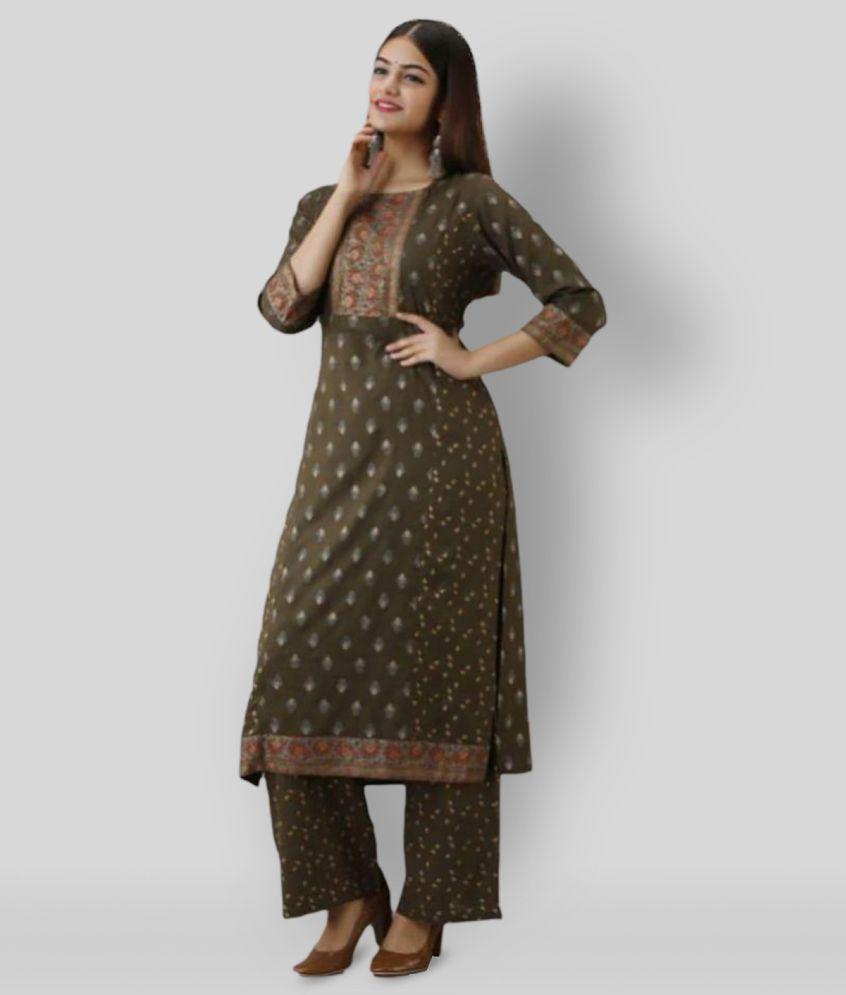 Buy Online Plo MAUKA - Green Straight Rayon Women's Stitched Salwar Suit ( Pack of 1 ) - S