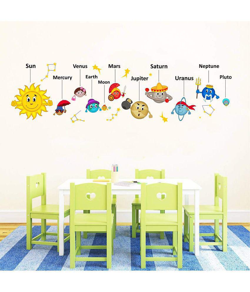 Asmi Collection Solar System for Kids Room Wall Sticker ( 41 x 145 cms )