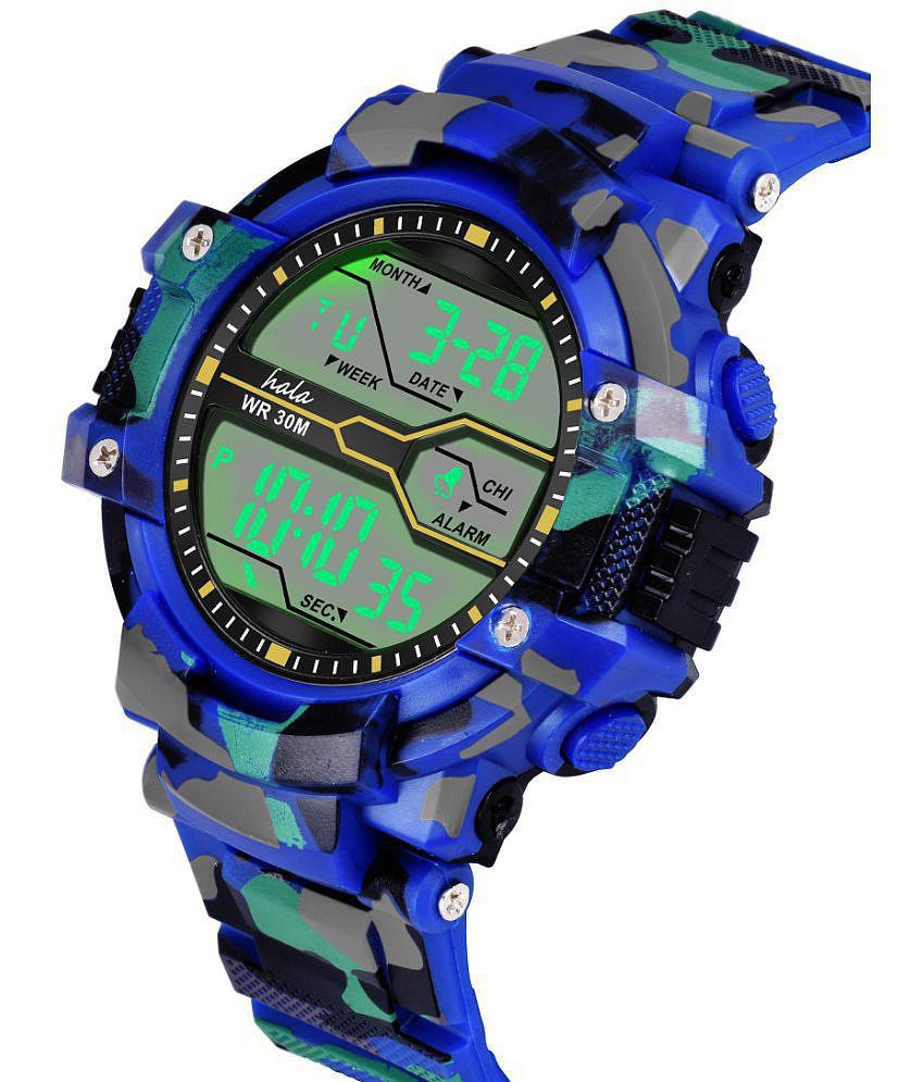 Hala - Blue PU Digital Men's Watch