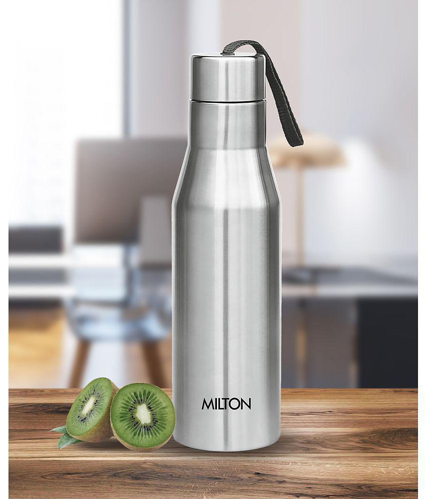 Milton Super 1000 Single Wall Stainless Steel Bottle, Set of 3, 1000 ml Each, Silver | 100% Leak Proof | Office Bottle | Gym Bottle | Home | Kitchen | Hiking | Treking Bottle | Travel Bottle