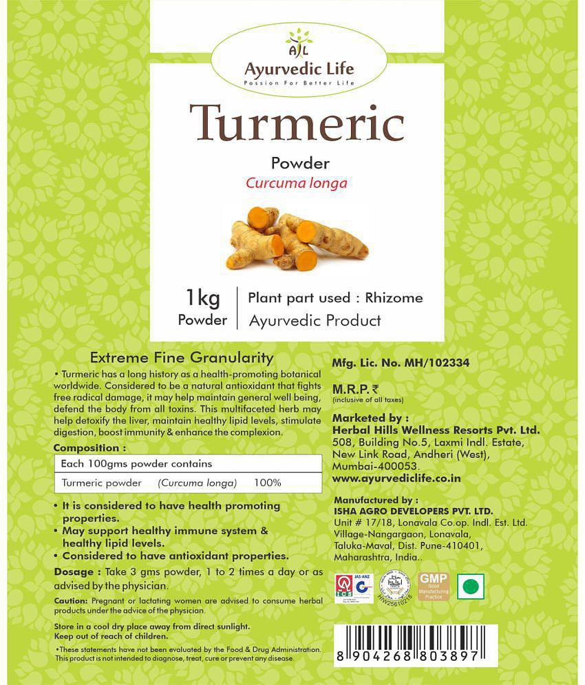 Ayurvedic Life Turmeric Powder 1 kg Pack Of 1