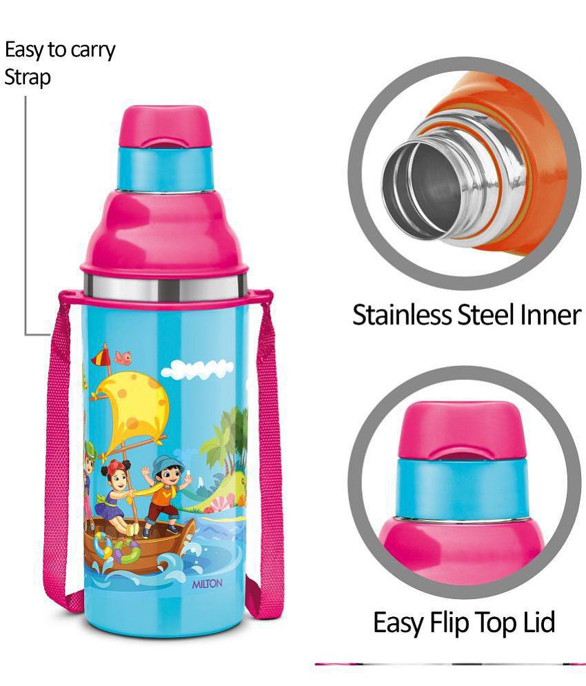 Milton Kool Stunner 400 Insulated Inner Steel Water Bottle for Kids, 400 ml, Sea Green - Blue