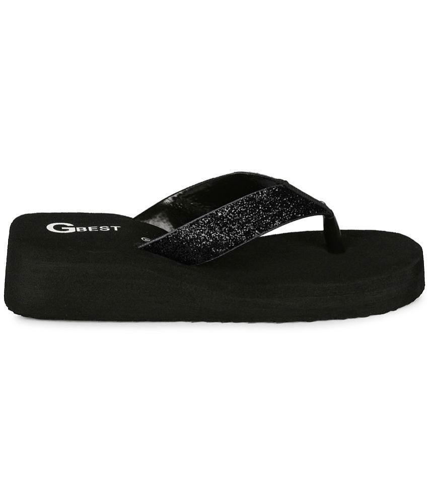 GBest - Black Women's Thong Flip Flop - None