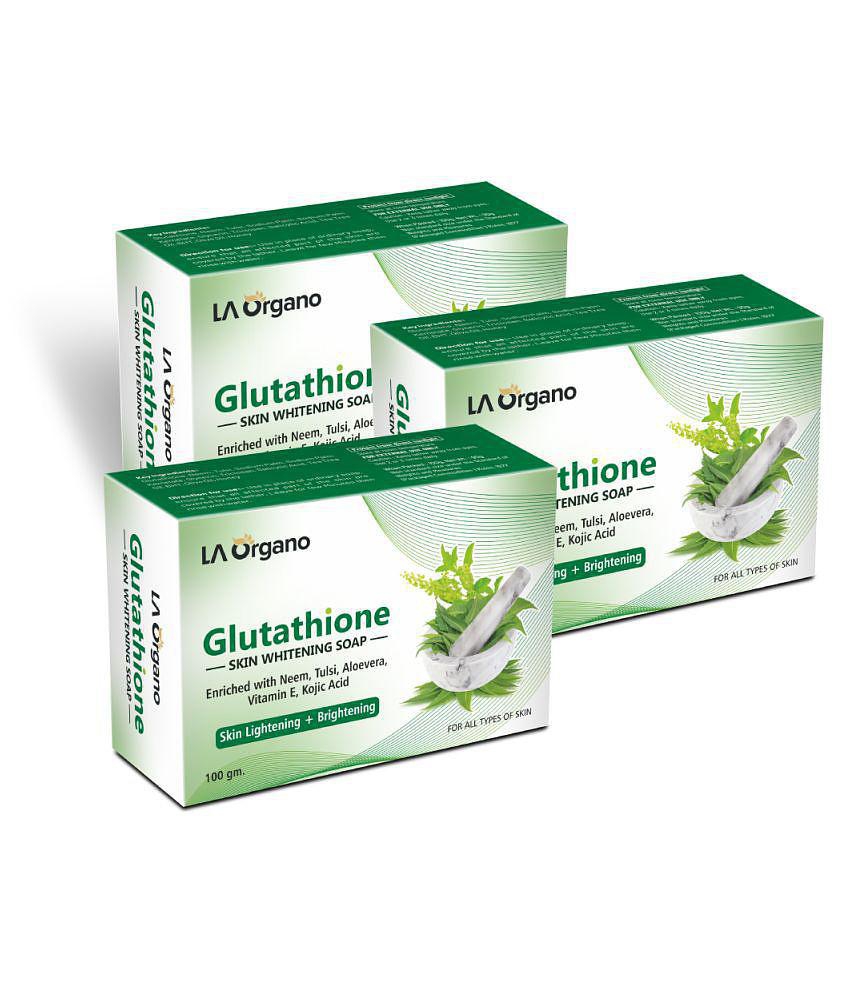 LA ORGANO Glutathione Neem & Tulsi Skin Lightening Soap 100 g Pack of 3