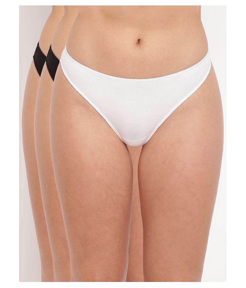 Latest Men BASIICS By La Intimo Pack of 3 Cotton Lycra Womens Thongs ( Multi Color ) - L 2025 at