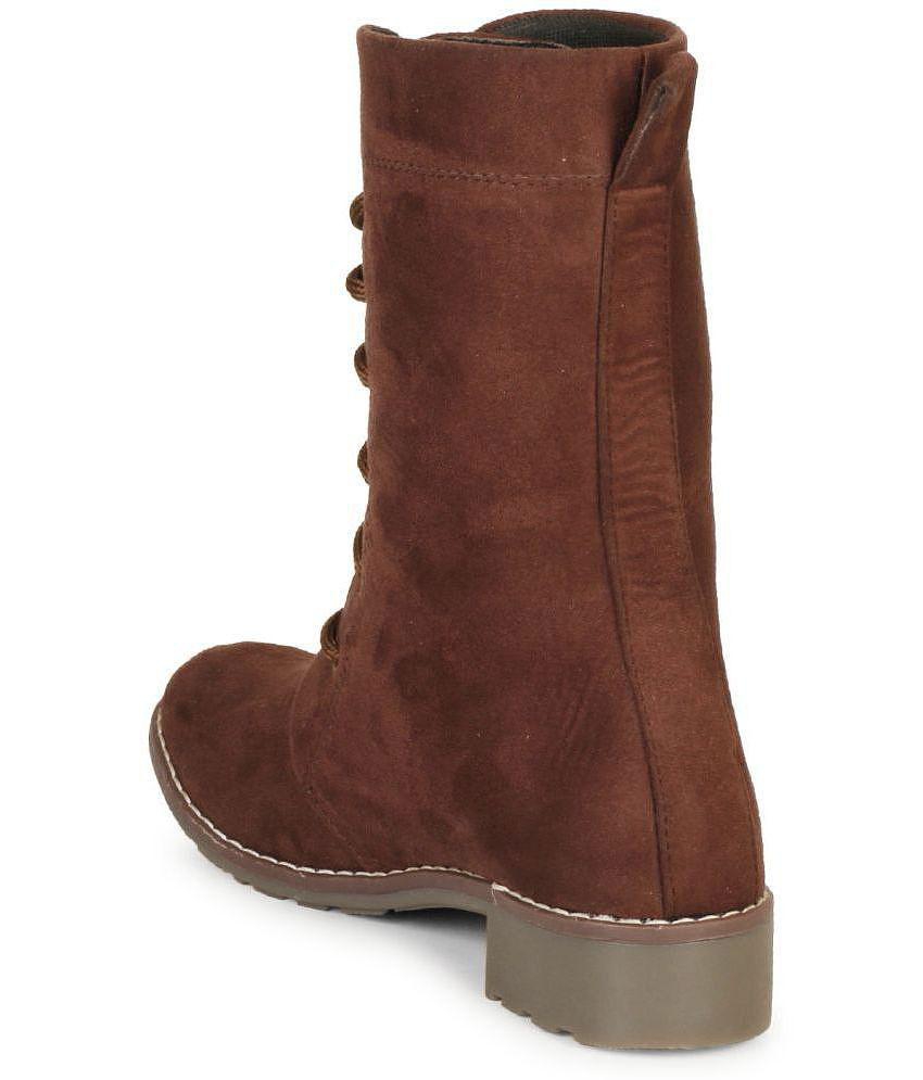 Ishransh - Brown Women's Mid Calf Length Boots - None