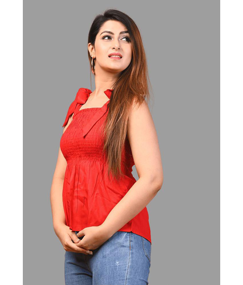 Sophisticated Men Frionkandy - Red Rayon Women's Regular Top ( Pack of 1 ) - None 2025 at ShopCi