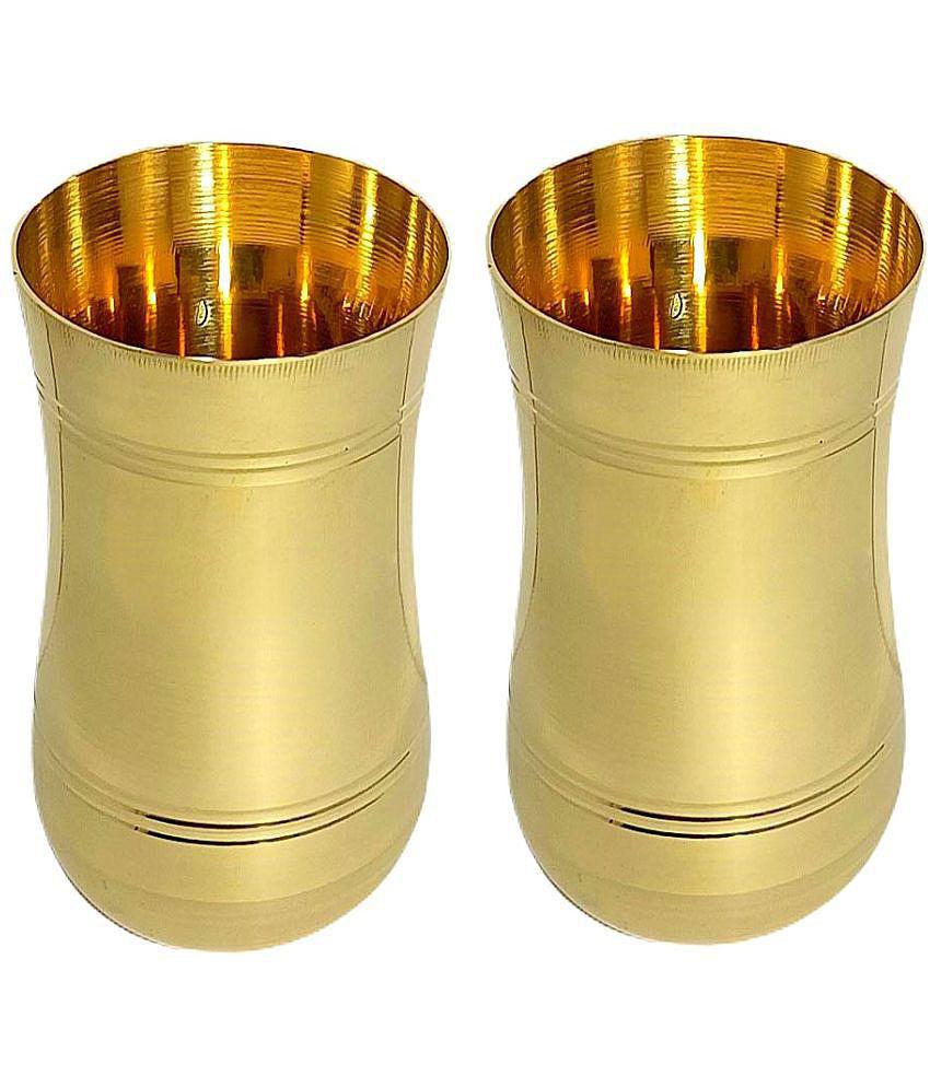 A & H ENTERPRISES - Brass Glasses Set 300 ml ( Pack of 2 ) - 5-6 Years, Red