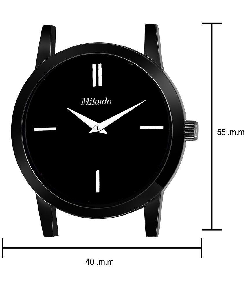 Mikado - Black Leather Analog Couple's Watch