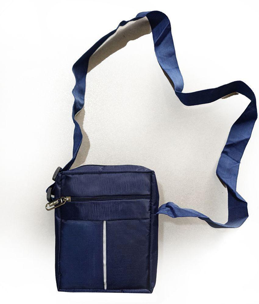 Luxurious Men krishiv Navy Blue Solid Messenger Bag - Navy Blue 2025 at ShopCircuit | ONDC