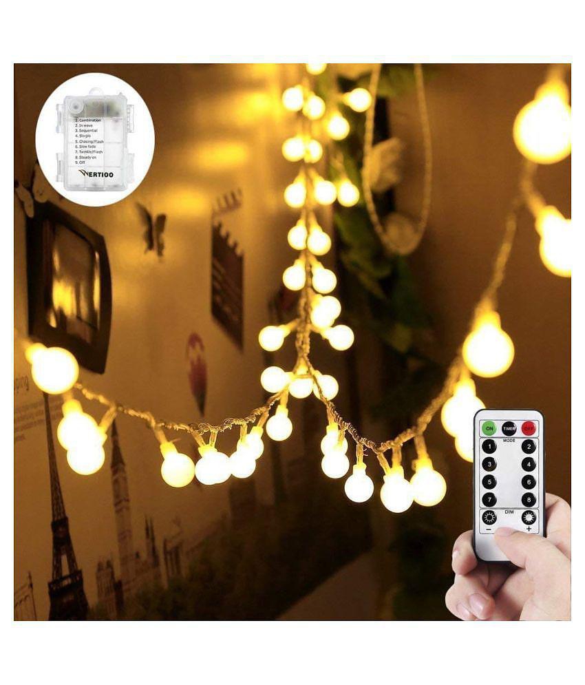 MIRADH 18 Ft 40 LED 8 Modes with Remote String Lights - Yellow