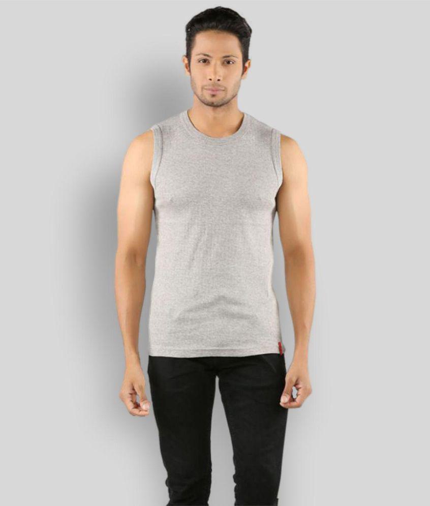 Solo - Grey Melange Cotton Mens Vest  ( Pack of 1 ) - L