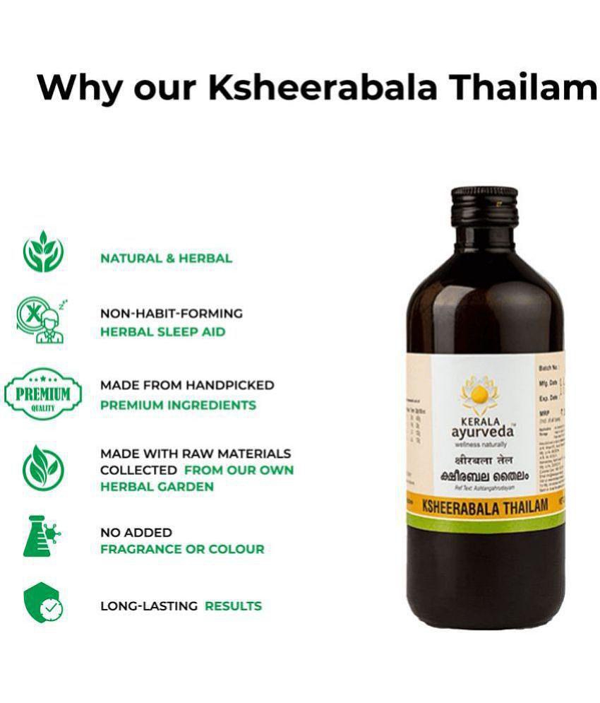 Kerala Ayurveda Ksheerabala Thailam 450ml, Foot Massage Oil, For Relaxation and Sleep,Non-Habit Forming Herbal Sleep Promoter