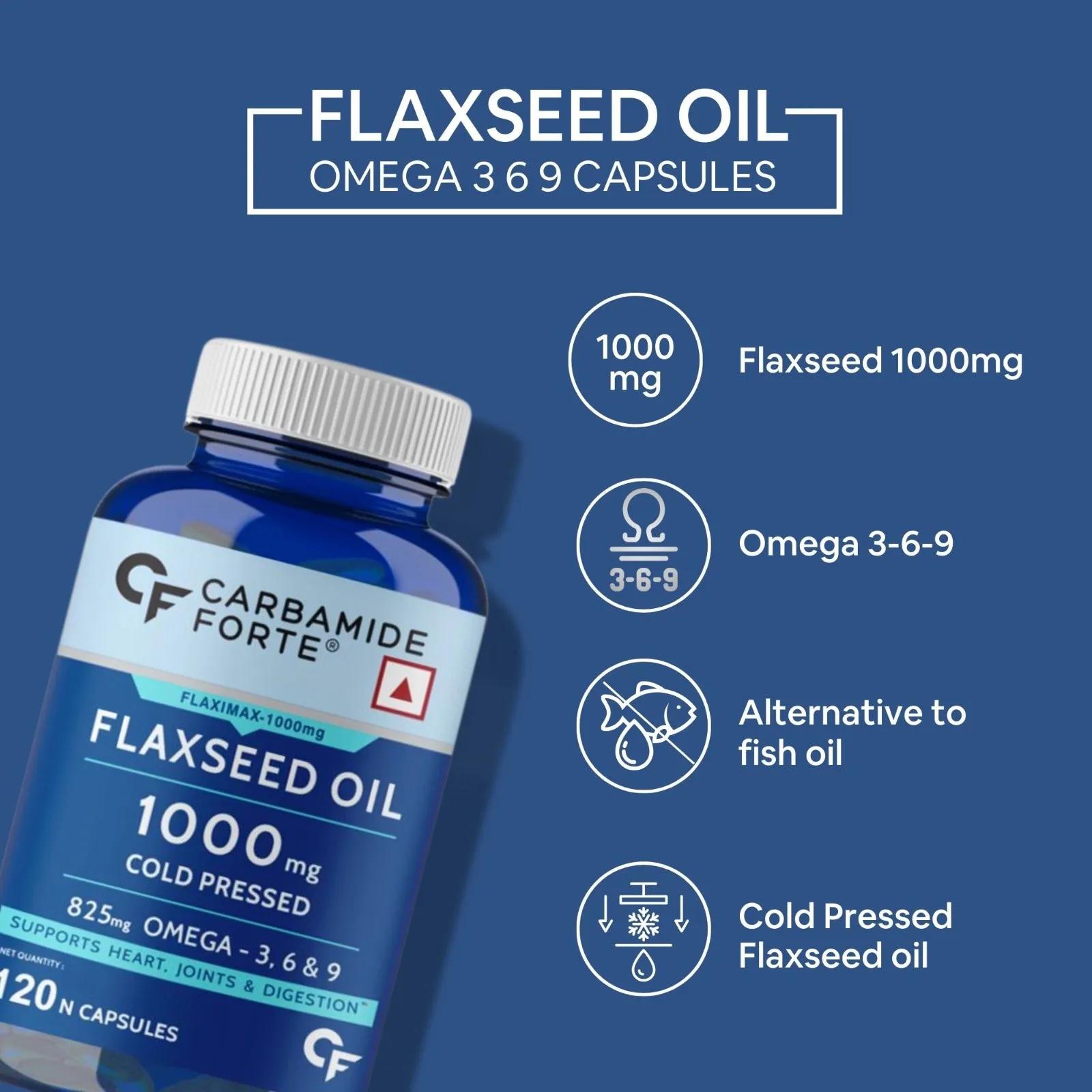 Buy Cf Cold Pressed Organic Flaxseed Oil 1000mg Supplement Omega 3 6 9 ...