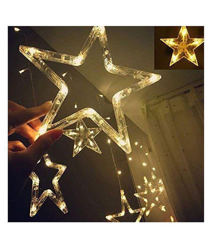 TANZILIGHT Star Led Light 12 Stars String Lights Yellow - Yellow