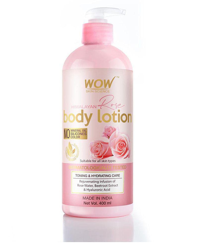 WOW Skin Science Himalayan Rose Body Lotion -Toning & Hydrating - No Mineral Oil, Silicones & Color - 400mL