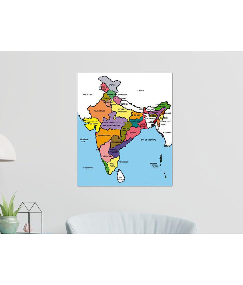 Photojaanic India Map Poster Paper Wall Poster Without Frame