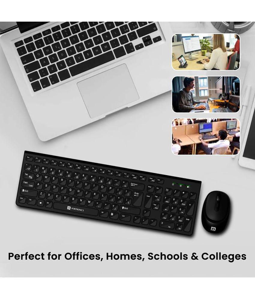 Portronics - Black Wireless Keyboard Mouse Combo