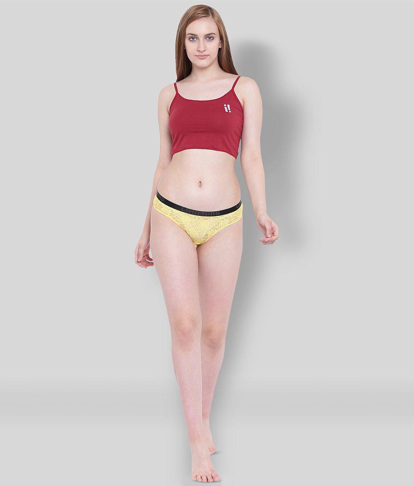 Modern Men La Intimo - Yellow Nylon Printed Womens Briefs ( Pack of 1 ) - M 2025 at ShopCircuit 