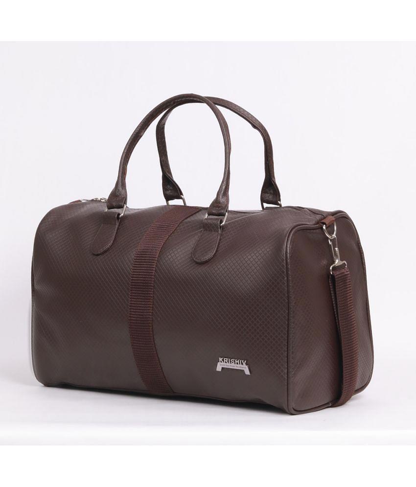 Premium Men krishiv - 23 Ltrs Brown Artificial Leather Duffle Bag - Onesize 2025 at ShopCircuit 