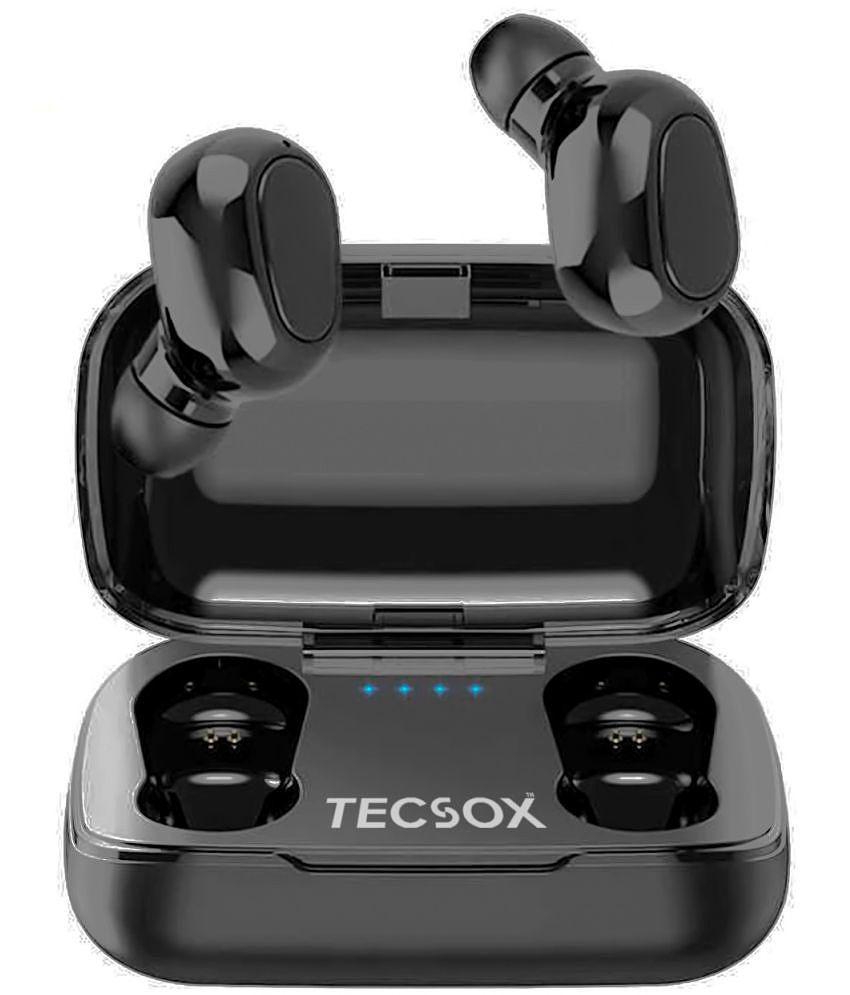 Tecsox MiniPod Earbuds Bluetooth Bluetooth Earphone In Ear Powerfull Bass Black