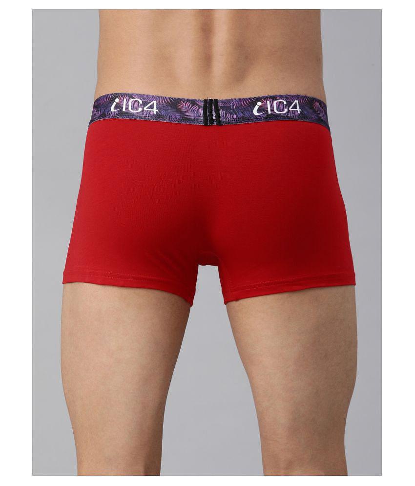 IC4 - Multicolor Cotton Blend Men's Trunks ( Pack of 2 ) - S