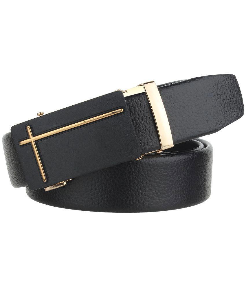 New Men Zacharias - Black Leather Men's Casual Belt ( Pack of 1 ) - None 2025 at ShopCircuit | O