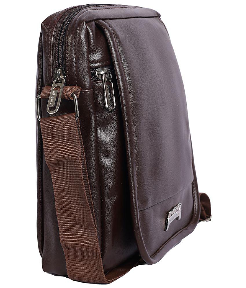 Luxurious Men krishiv - Brown Textured Messenger Bag - Brown 2025 at ShopCircuit | ONDC