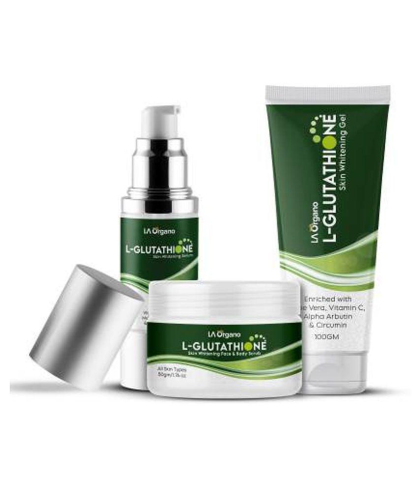 LA ORGANO L-Glutathione Serum, Gel, Scrub Facial Kit g Pack of 3