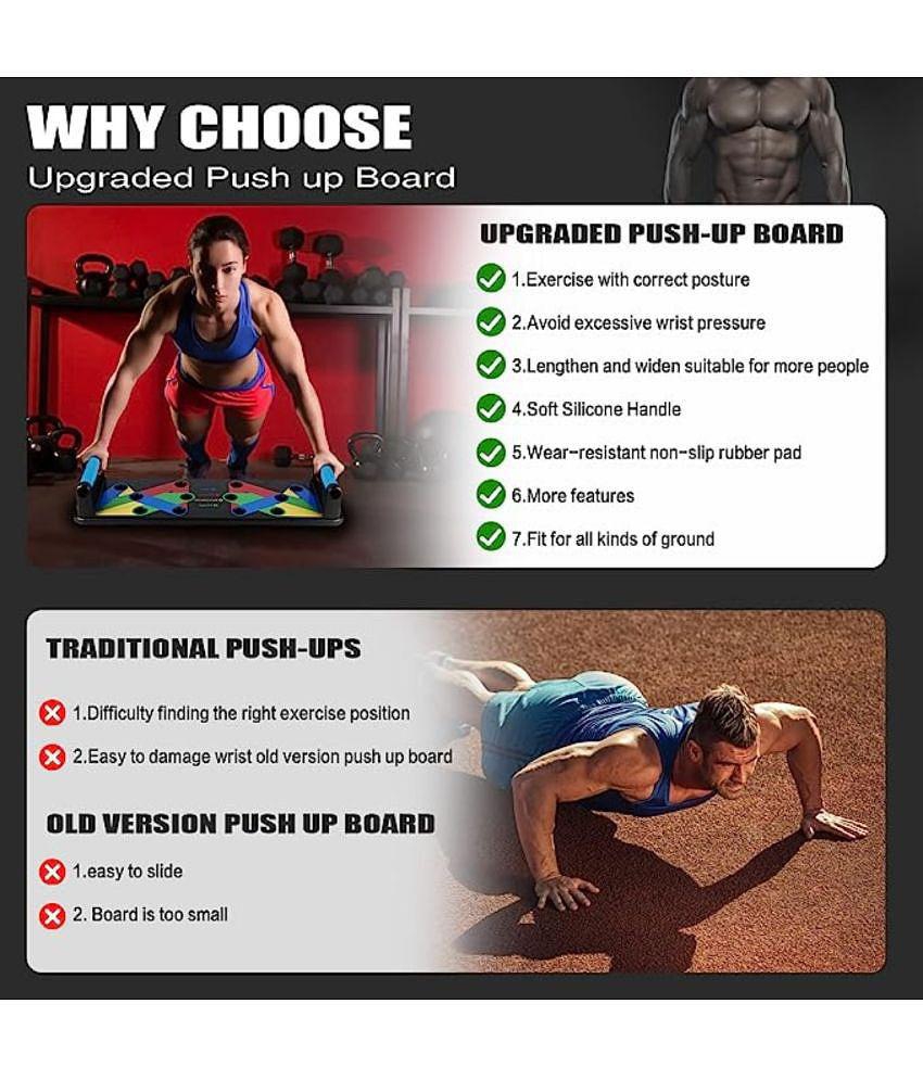 HSP ENTERPRISES Pushup Board with 14-in-one Muscle Toning System, Multifunctional Colour Coded Foldable Push up Board for Body Muscle Training - Multi Color