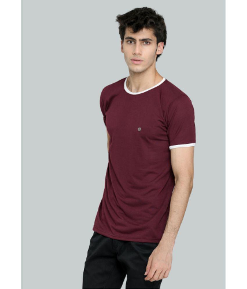 LEEBONEE - Wine Cotton Blend Regular Fit Men's T-Shirt ( Pack of 1 ) - L, Wine