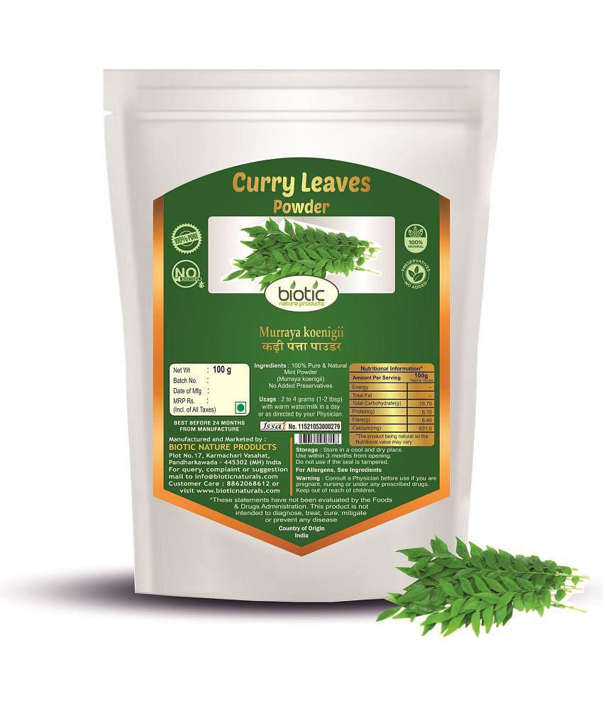 Biotic Curry Leaves Powder - Curry Leaf - Kadhi Patta - Kadi Patta Powder 100 gm