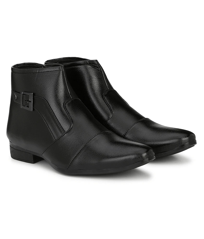 Top Accessories STALAG Black Mens Formal Boots - None 2025 at ShopCircuit | ONDC