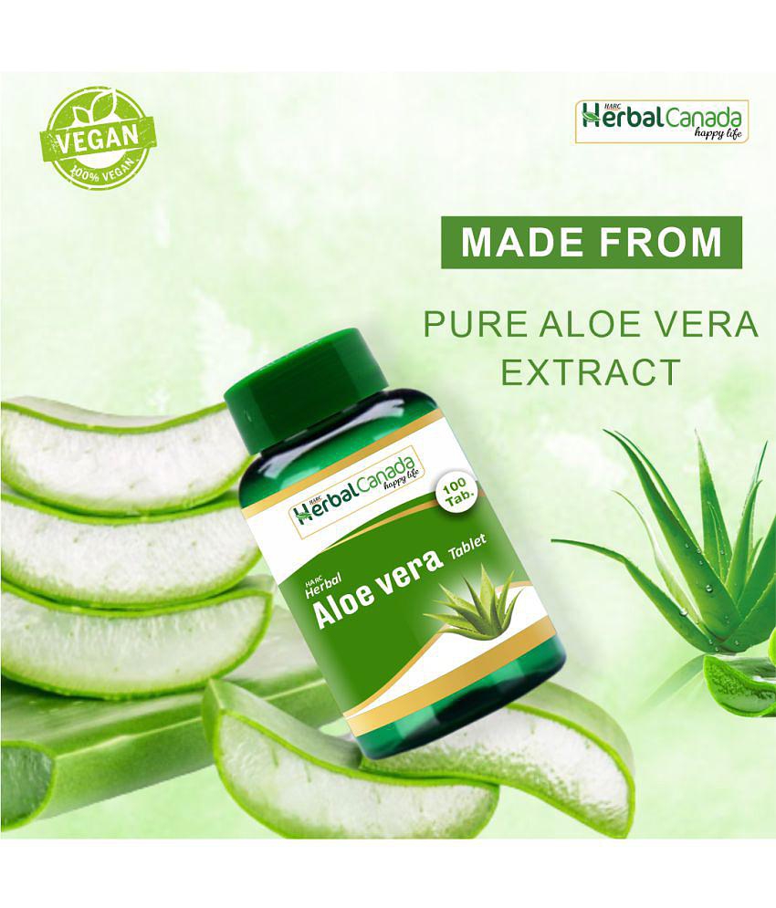 Herbal Canada Aloe vera(100Tab) + Tulsi(100Tab) Tablet 200 no.s Pack Of 2