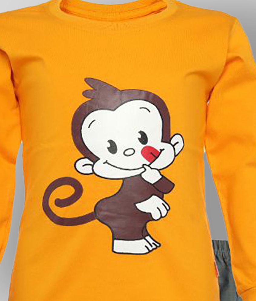Stylish Men CATCUB - Yellow Cotton Boy's T-Shirt & Pants ( Pack of 1 ) - None 2025 at ShopCircui