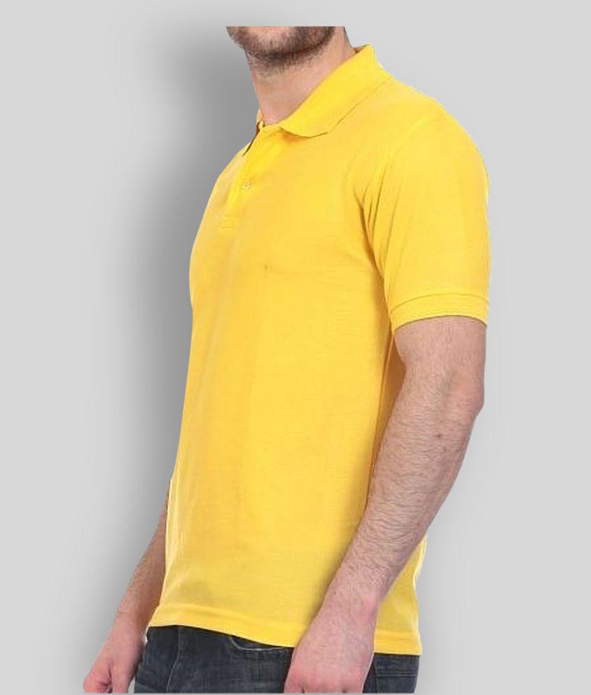 New Men FASHION365 - Yellow Cotton Blend Slim Fit Men's Polo T Shirt ( Pack of 1 ) - None 2025 a