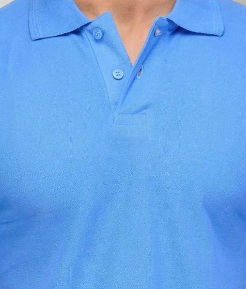 Luxurious Men FASHION365 - Blue Cotton Blend Slim Fit Men's Polo T Shirt ( Pack of 1 ) - None 20