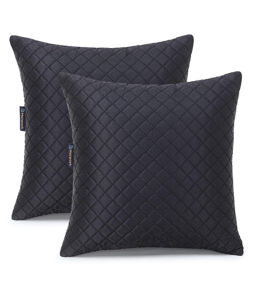 mezposh Combos Satin Cushion Covers 30X30 cm (12X12) - Black