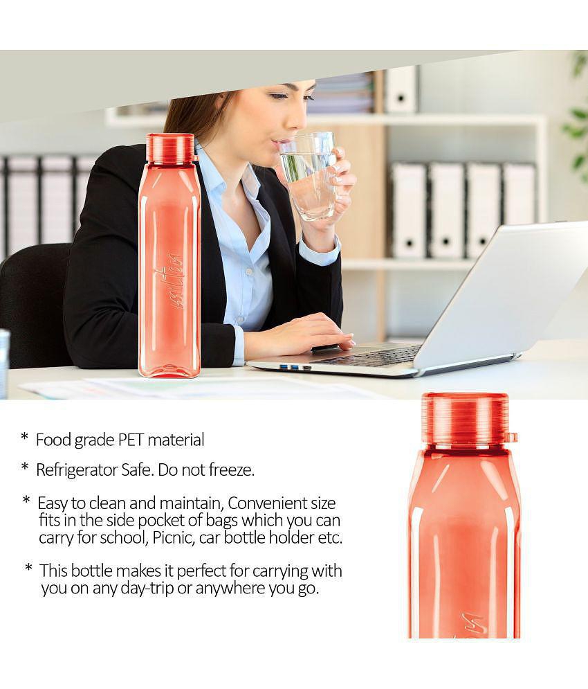 Milton Prime 1000 Pet Water Bottle, Set of 3, 1 Litre Each, Red - Red